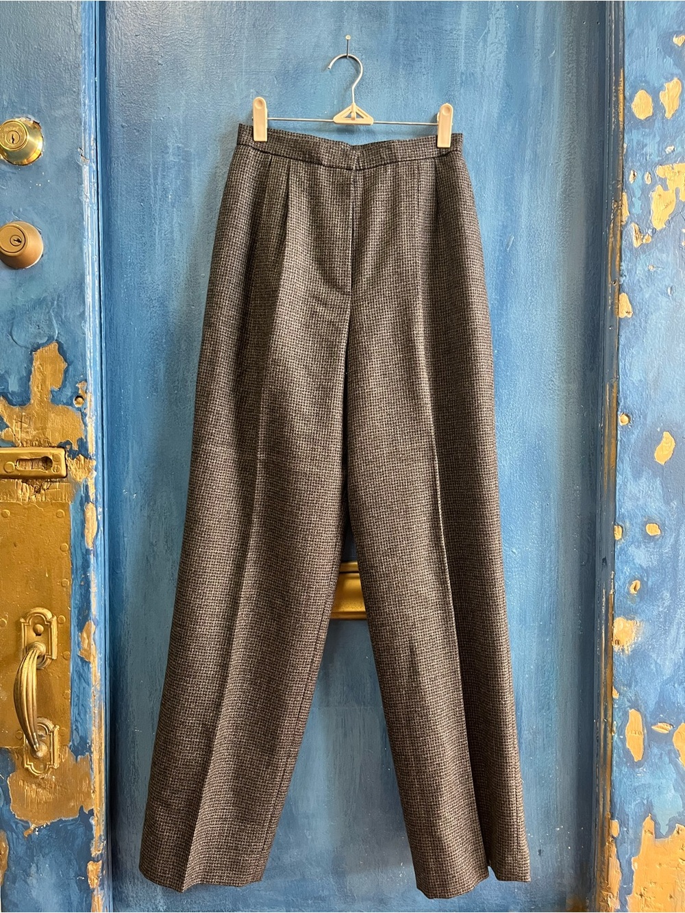 Jones New York Brown-Gray Tailored Wide-Leg Trousers